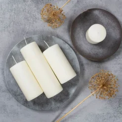 Wax Lyrical Unfragranced Ivory Pillar Candle - 7cm x 8cm