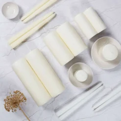 Wax Lyrical Unfragranced Ivory Pillar Candle - 7cm x 8cm