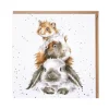 Wrendale Designs by Hannah Dale Card - Piggy In The Middle - Guinea Pig & Rabbit