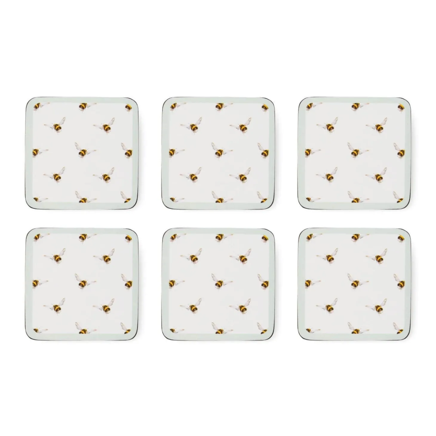 Wrendale Designs by Hannah Dale 6 Piece Coaster Set - Flight of the Bumblee