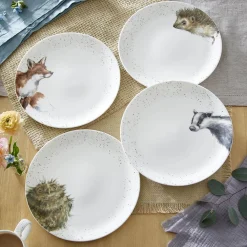 Wrendale Designs by Hannah Dale 4-Piece Dinner Plate Set - Woodland Animals