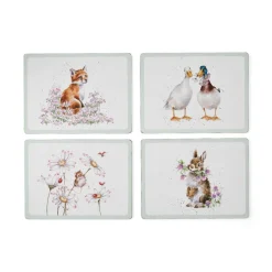 Wrendale Designs by Hannah Dale 4-Piece Large Placemats Set - Wildflowers