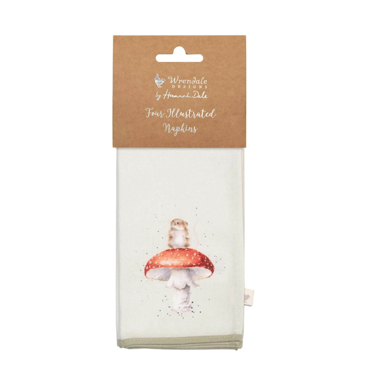 Wrendale Designs by Hannah Dale 100% Cotton Fabric Set of 4 Napkins - Garden Friends