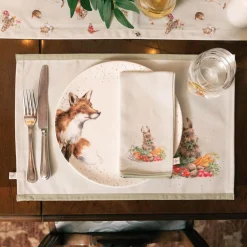 Wrendale Designs by Hannah Dale 100% Cotton Fabric Set of 4 Napkins - Garden Friends