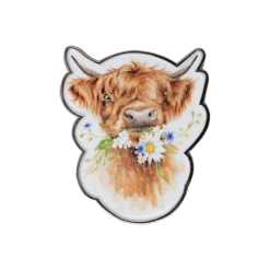 Wrendale Designs by Hannah Dale Pin Badge - Daisy Coo - Highland Cow