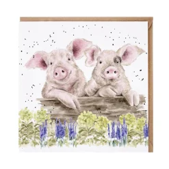 Wrendale Designs by Hannah Dale Card - Nosy Neigh-Boars - Pig