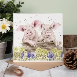Wrendale Designs by Hannah Dale Card - Nosy Neigh-Boars - Pig