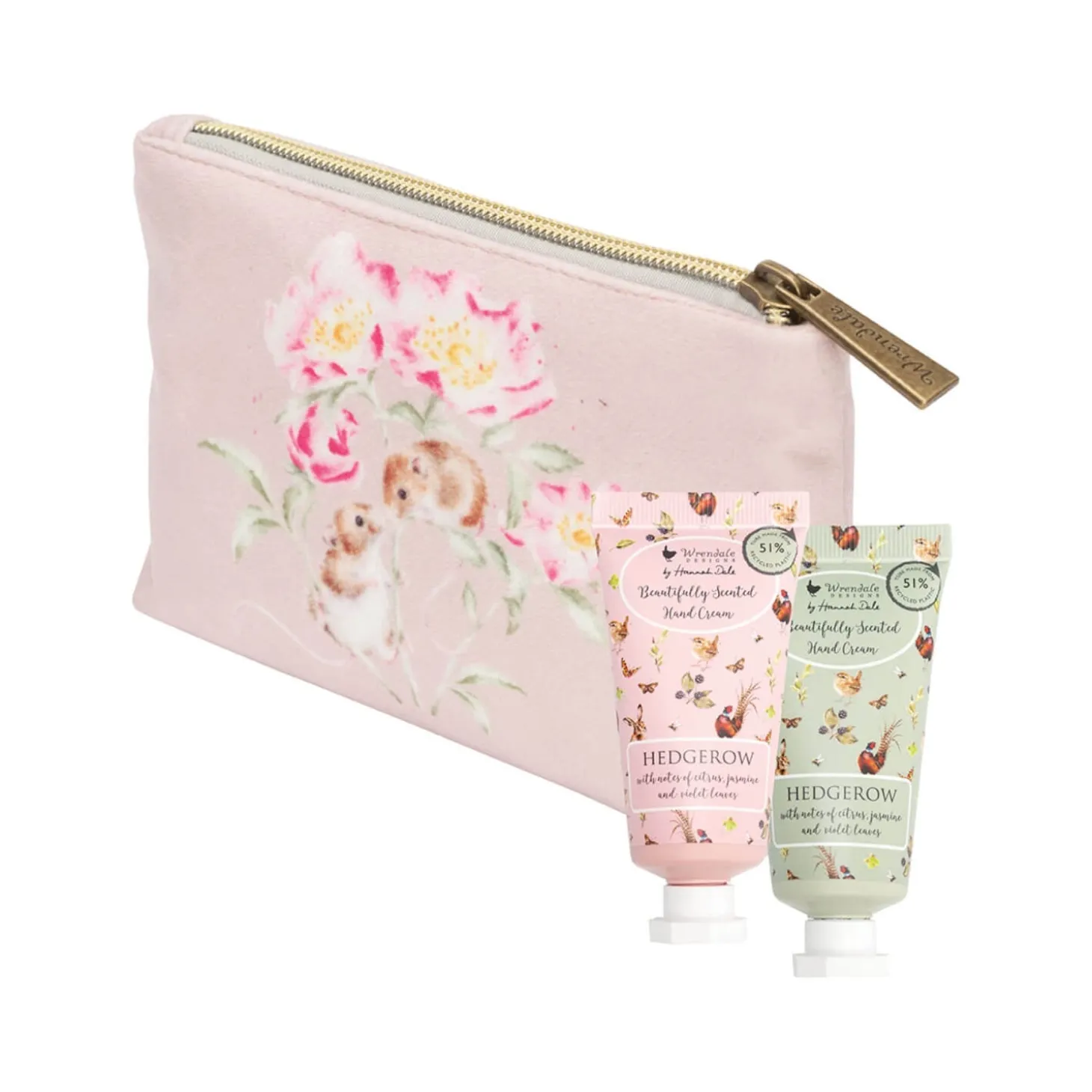 Wrendale Designs By Hannah Dale Mini Hand Creams With Gift Pouch - Hedgerow - Hare & Mouse