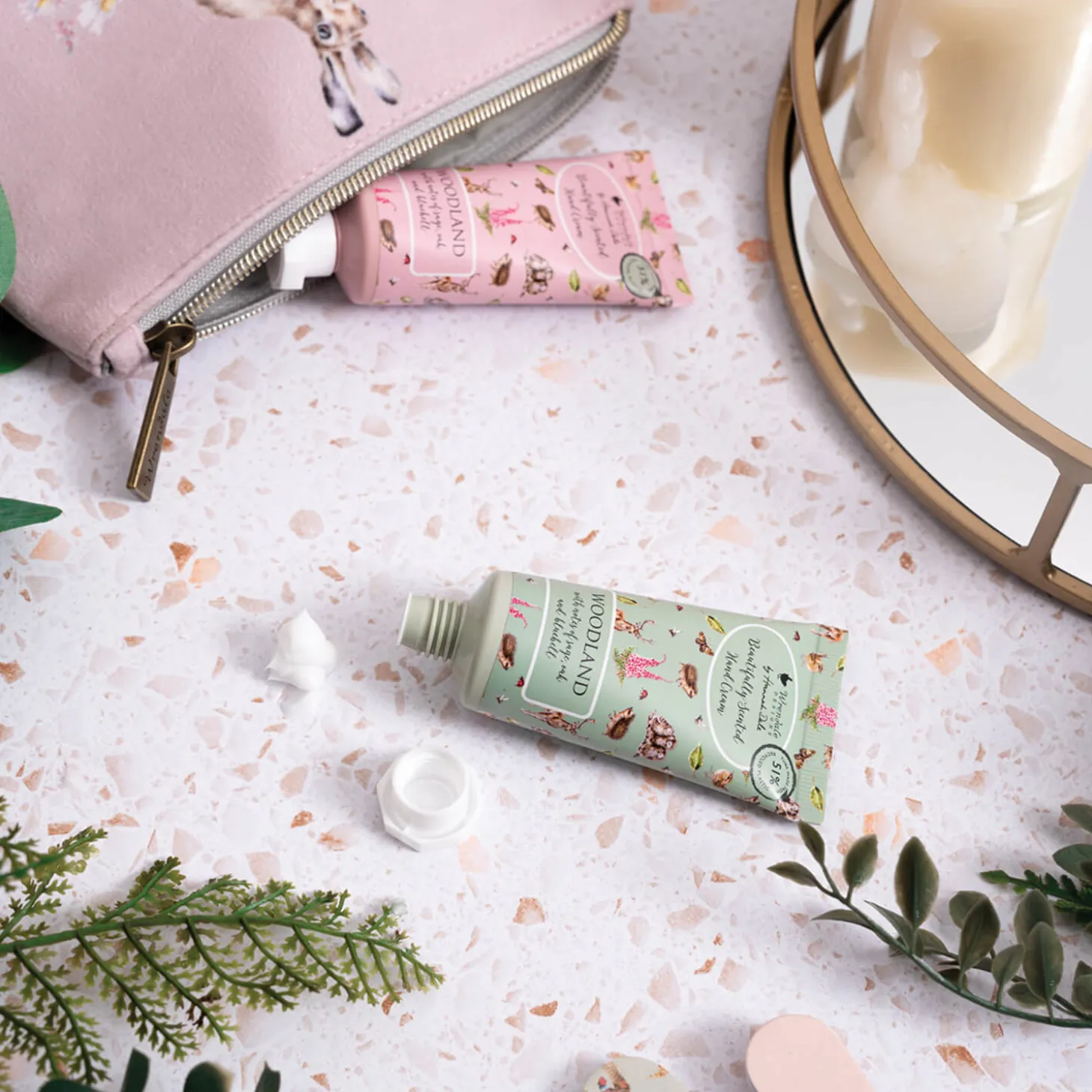 Wrendale Designs By Hannah Dale Mini Hand Creams With Gift Pouch - Hedgerow - Hare & Mouse