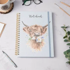 Wrendale Designs by Hannah Dale A4 Notebook - Daisy Coo - Highland Cow