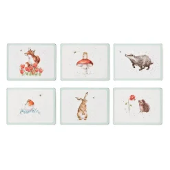 Wrendale Designs by Hannah Dale 6 Piece Placemat Set - Bee - Woodland Animal
