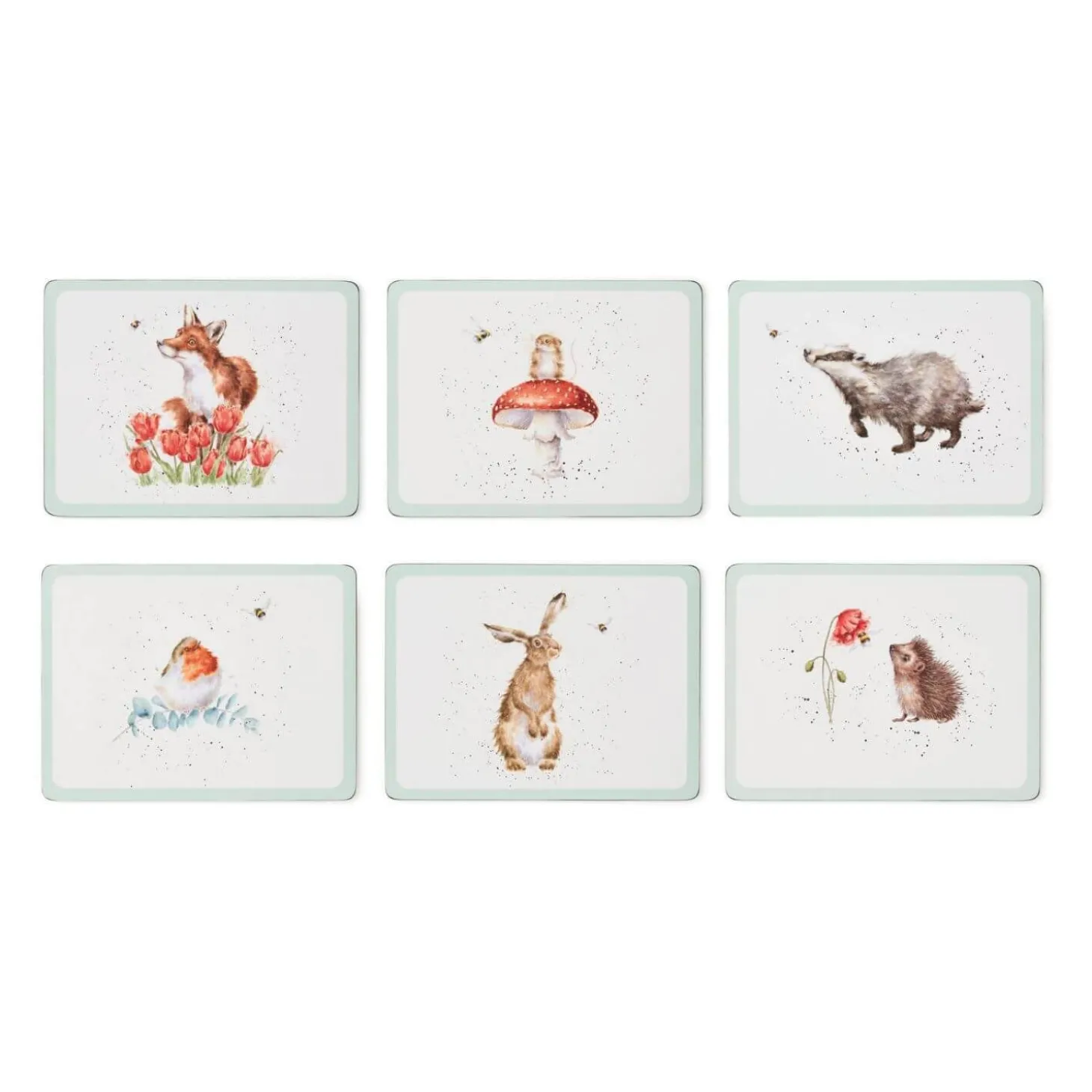 Wrendale Designs by Hannah Dale 6 Piece Placemat Set - Bee - Woodland Animal