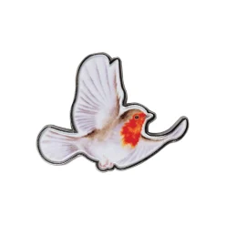 Wrendale Designs by Hannah Dale Pin Badge - Flying Robin - Robin