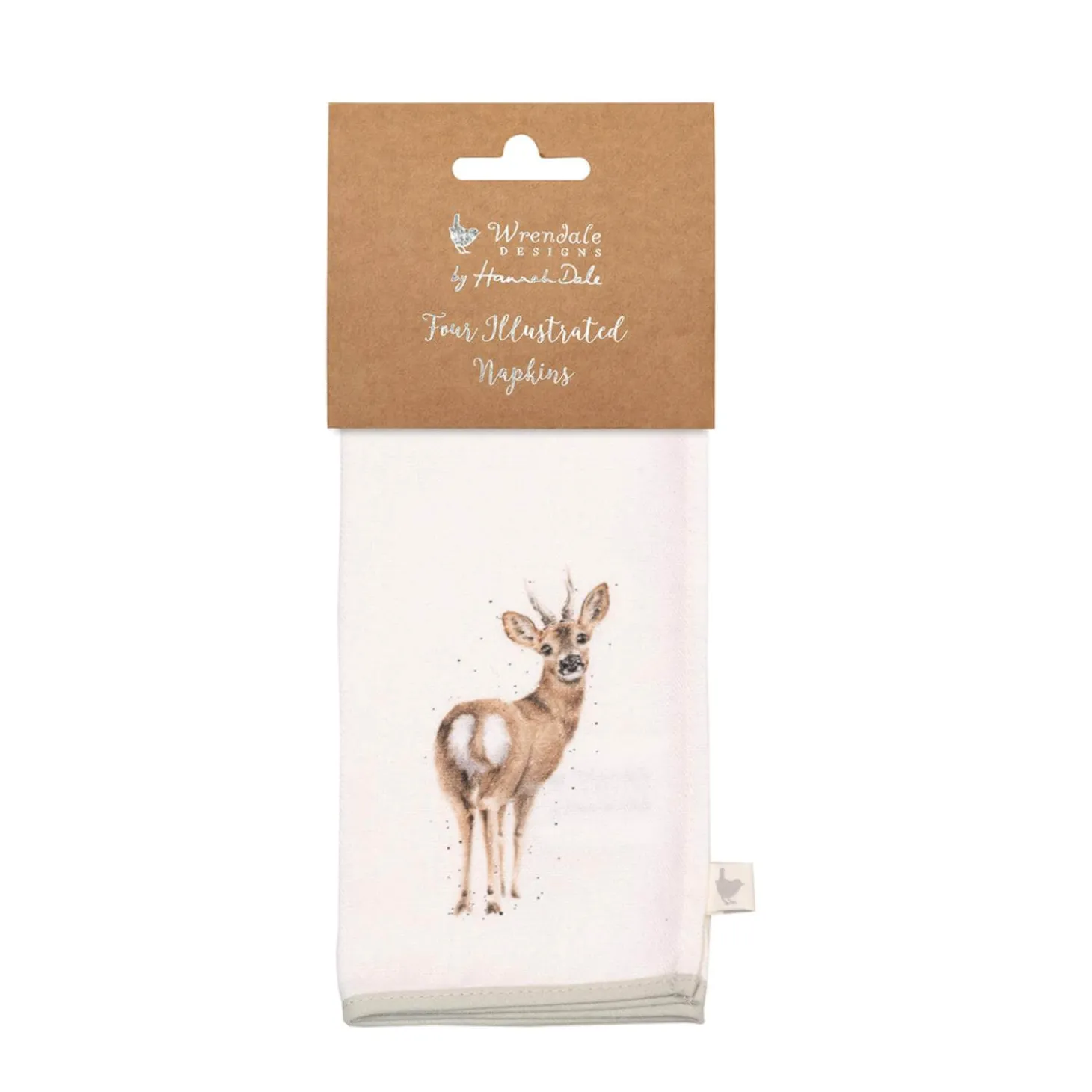 Wrendale Designs by Hannah Dale 100% Cotton Fabric Set of 4 Napkins - Woodlanders