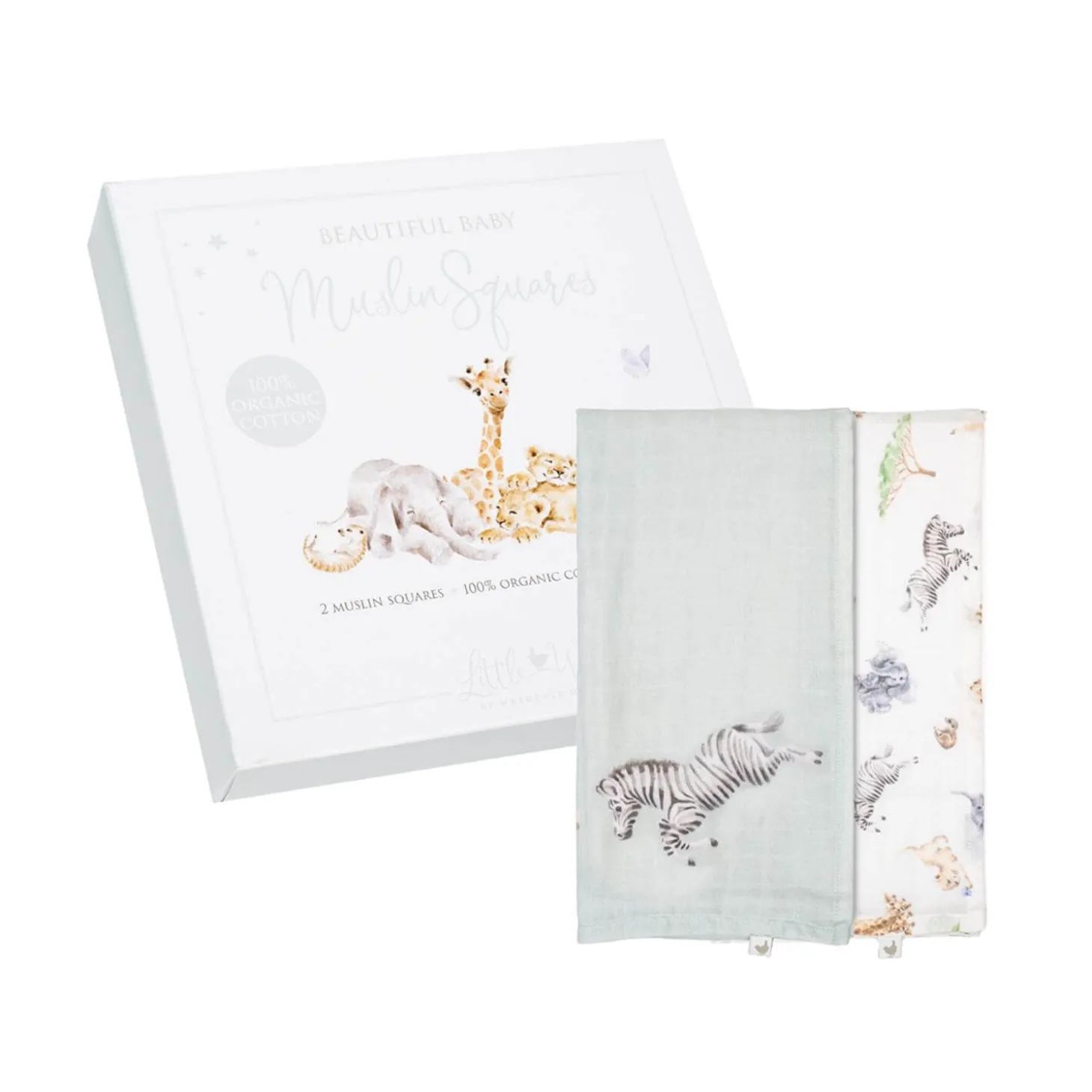 Wrendale Designs by Hannah Dale Little Wren 100% Cotton Muslin Gift Set - Little Savannah