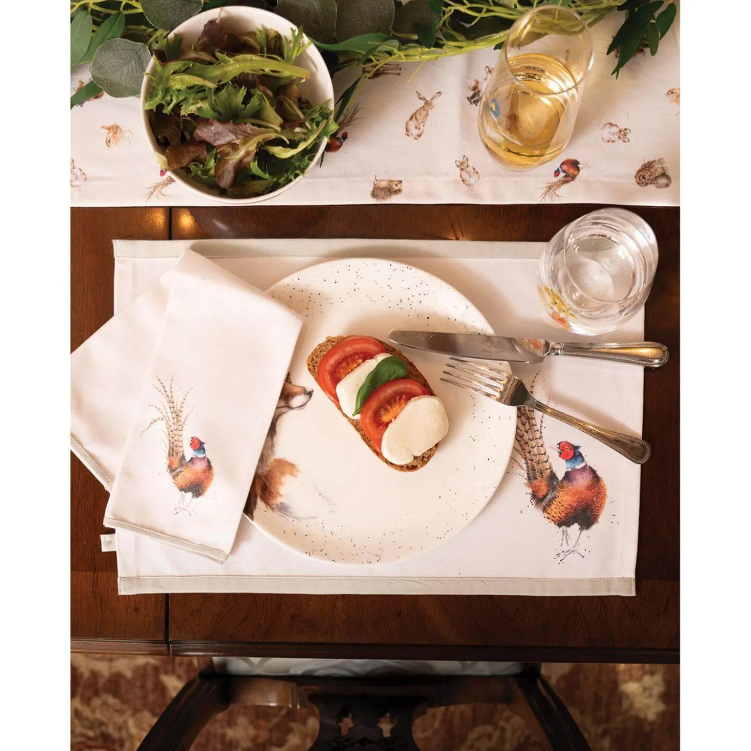 Wrendale Designs by Hannah Dale 100% Cotton Fabric Set of 4 Placemats - Woodlanders