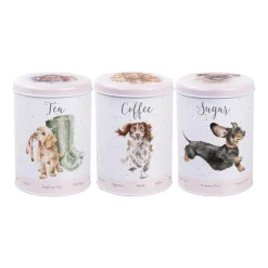 Wrendale Designs by Hannah Dale 3 Piece Tin Canister Set - A Dogs Life