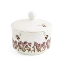 Wrendale Designs by Hannah Dale Fine China Covered Sugar Pot - Flight of the Bumblebee