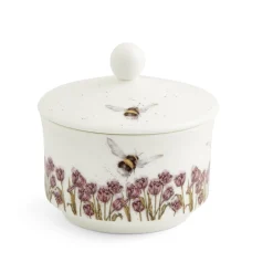 Wrendale Designs by Hannah Dale Fine China Covered Sugar Pot - Flight of the Bumblebee