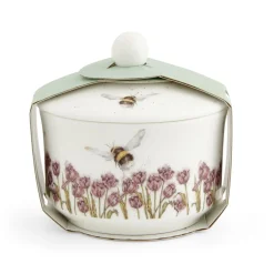 Wrendale Designs by Hannah Dale Fine China Covered Sugar Pot - Flight of the Bumblebee