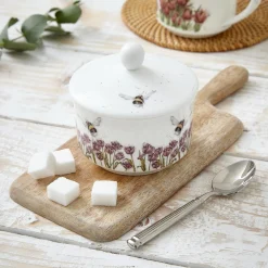 Wrendale Designs by Hannah Dale Fine China Covered Sugar Pot - Flight of the Bumblebee