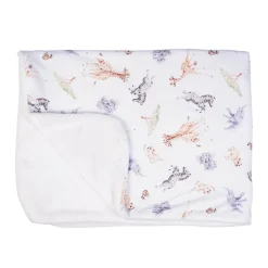 Wrendale Designs by Hannah Dale Little Wren Baby Blanket - Little Savannah - African Animals