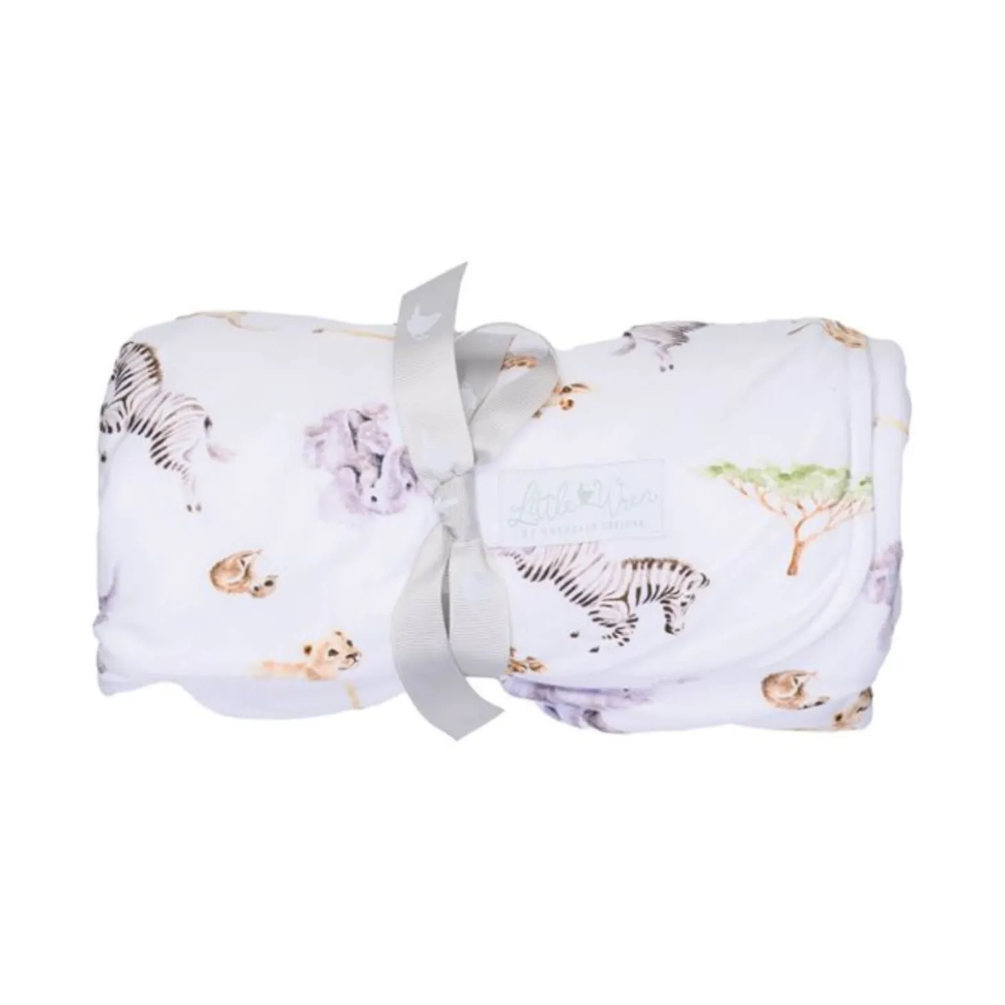 Wrendale Designs by Hannah Dale Little Wren Baby Blanket - Little Savannah - African Animals