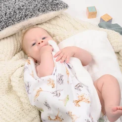 Wrendale Designs by Hannah Dale Little Wren Baby Blanket - Little Savannah - African Animals