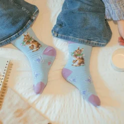 Wrendale Designs by Hannah Dale Ladies Bamboo Socks - Head Clover Heels - Rabbit