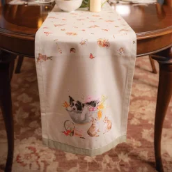 Wrendale Designs by Hannah Dale 100% Cotton Fabric Table Runner - Garden Friends
