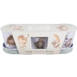 Wrendale Designs by Hannah Dale Set of 3 Herb Pots & Tray - Mice