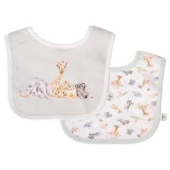 Wrendale Designs by Hannah Dale Little Wren 100% Cotton Bib Gift Set - Little Savannah