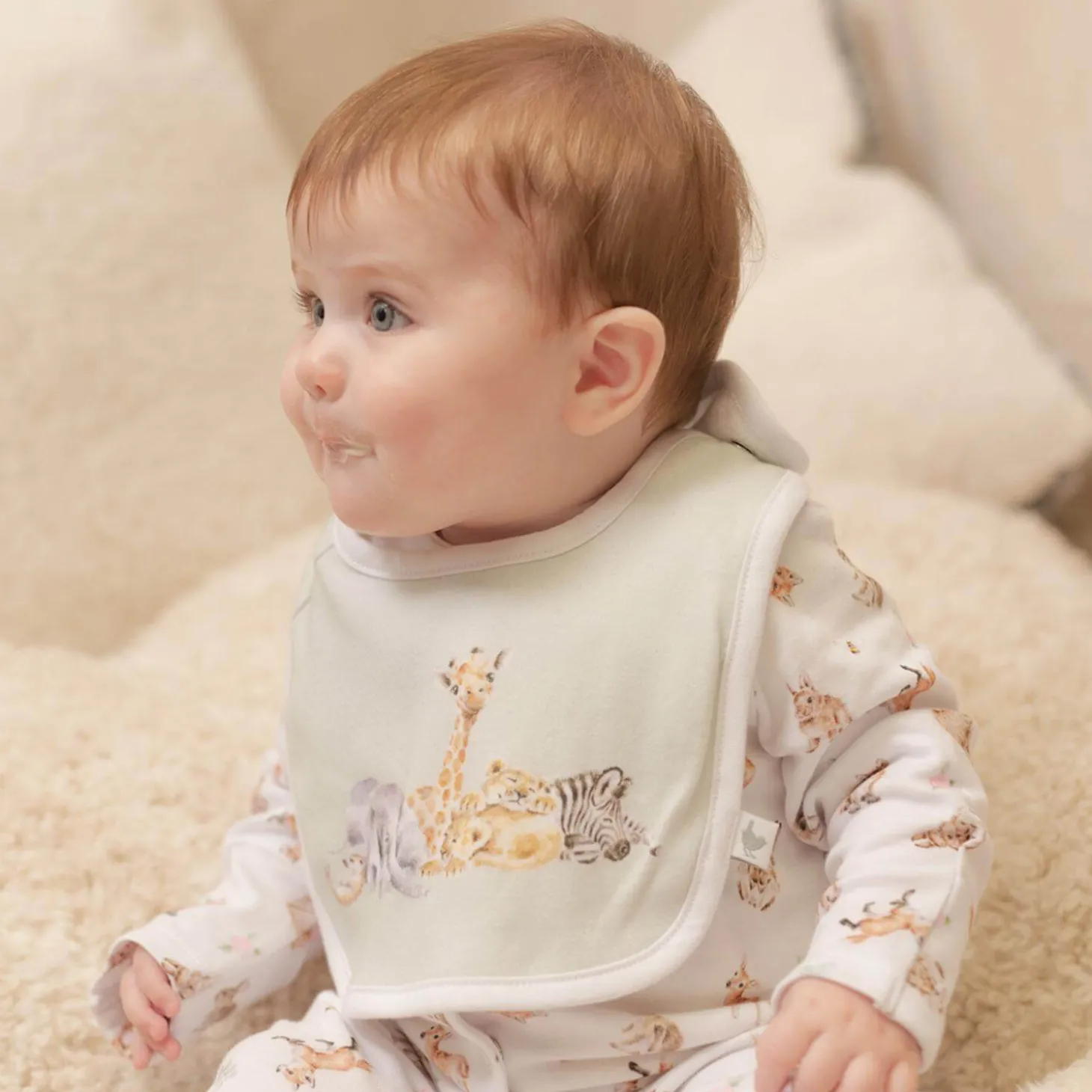 Wrendale Designs by Hannah Dale Little Wren 100% Cotton Bib Gift Set - Little Savannah