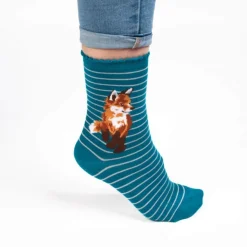 Wrendale Designs Deep Teal Socks - Born To Be Wild