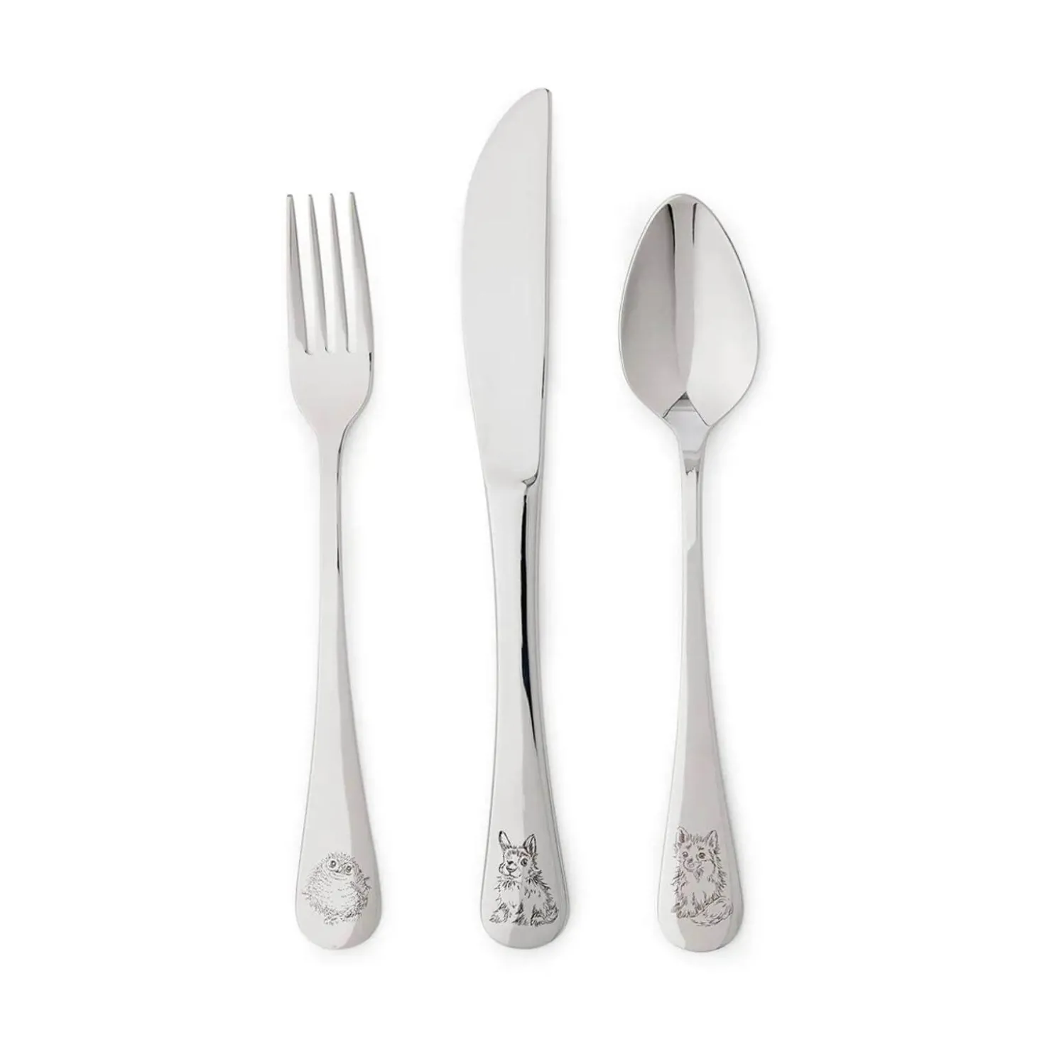 Wrendale Designs Little Wren Stainless Steel 3-Piece Cutlery Set