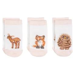 Wrendale Designs Little Wren Little Forest Woodland Animal Bamboo Baby Socks - 0-6 Months