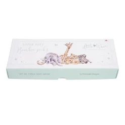 Wrendale Designs Little Wren Little Savannah African Animal Bamboo Baby Socks - 6-12 Months