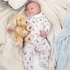 Wrendale Designs Little Wren  Little Paws Printed Babygrow - 0-3 Months