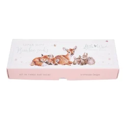 Wrendale Designs Little Wren  Little Forest Woodland Animal Bamboo Baby Socks - 6-12 Months