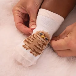 Wrendale Designs Little Wren  Little Forest Woodland Animal Bamboo Baby Socks - 6-12 Months