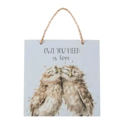 Wrendale Designs Wooden Plaque - Owl You Need Is Love