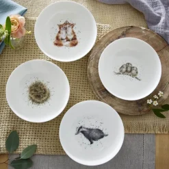 Wrendale Desings by Hannah Dale 4-Piece Cereal Bowl Set - Woodland Animals