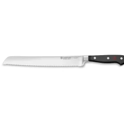 Wusthof Classic 23cm Double Serrated Bread Knife - Black