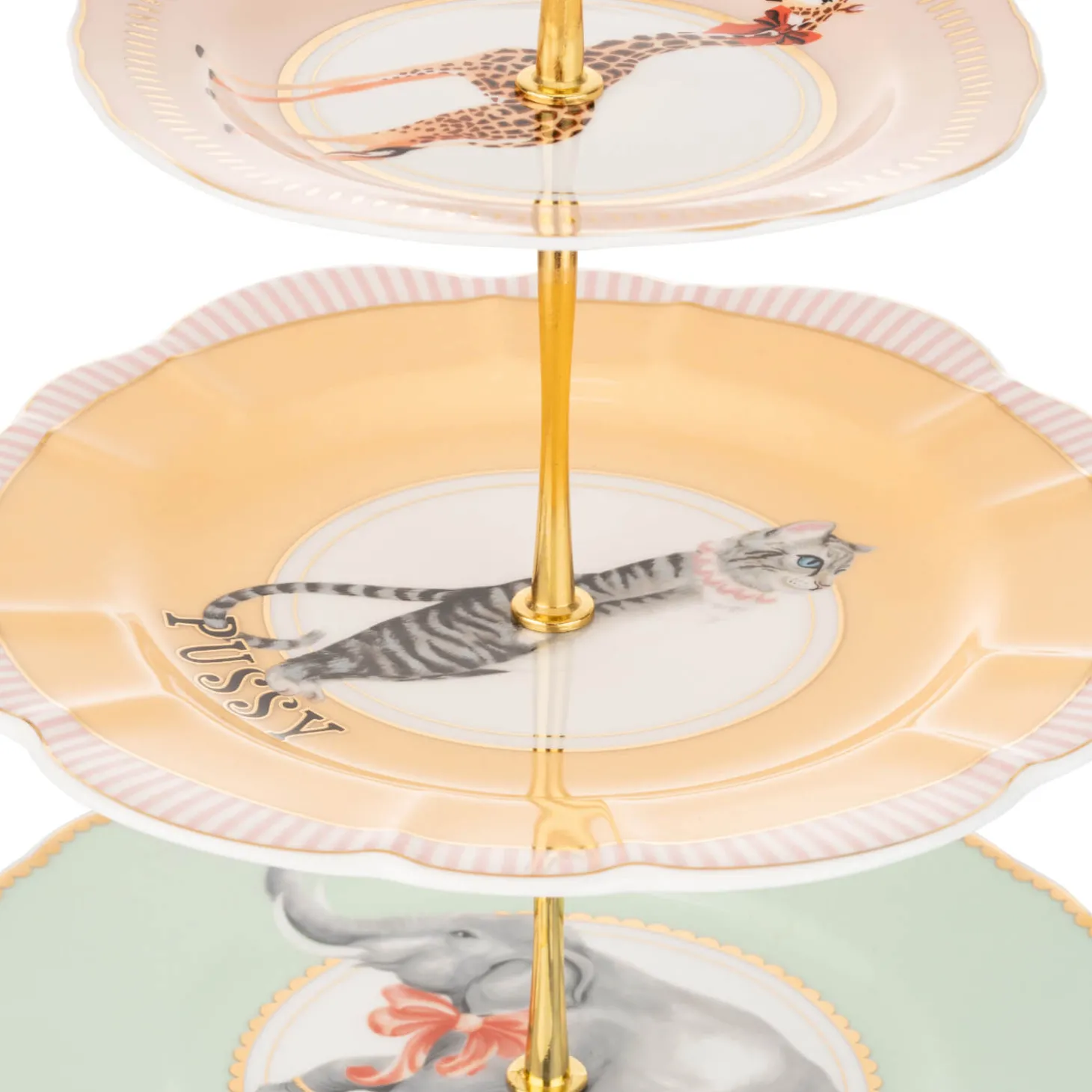 Yvonne Ellen 3 Tier Fine China Cake Stand - Animal