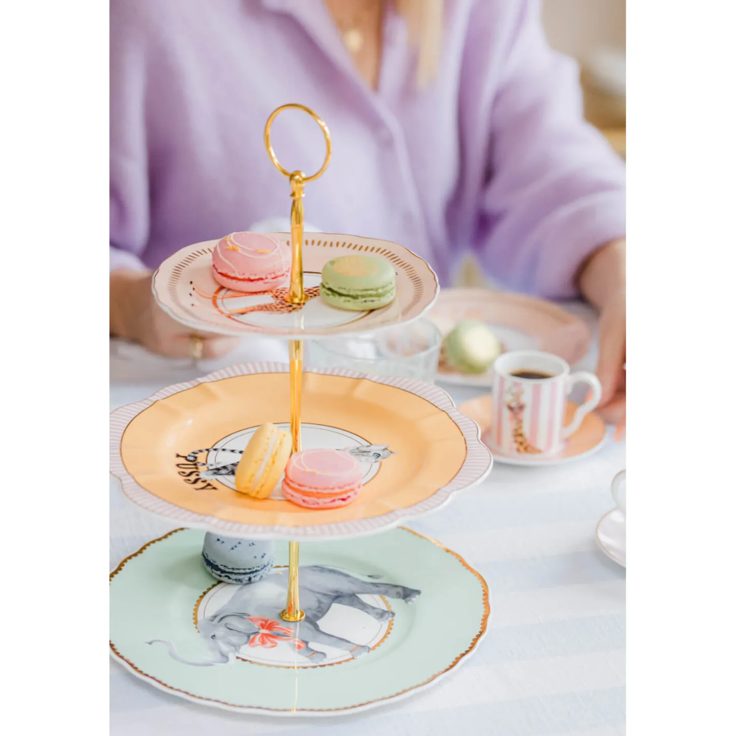 Yvonne Ellen 3 Tier Fine China Cake Stand - Animal