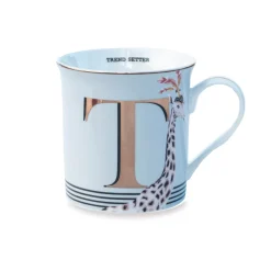 Yvonne Ellen Bone China 330ml Alphabet Mug - T