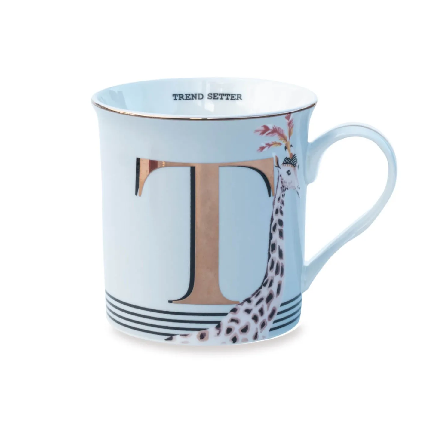 Yvonne Ellen Bone China 330ml Alphabet Mug - T