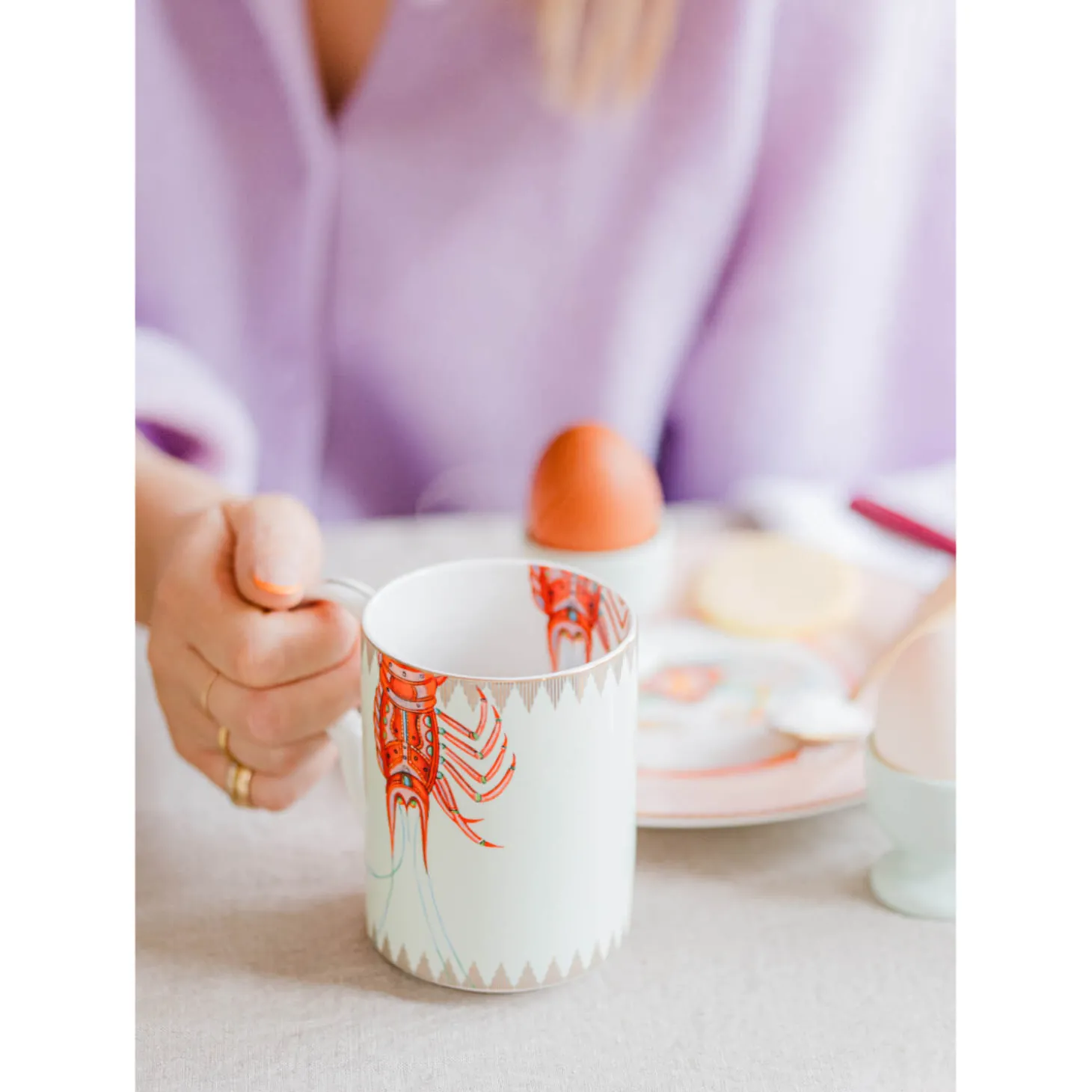 Yvonne Ellen Bone China Medium Mug - Lobster