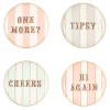Yvonne Ellen Fine China 4-Piece Coaster Set - Slogan