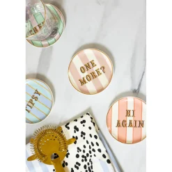 Yvonne Ellen Fine China 4-Piece Coaster Set - Slogan